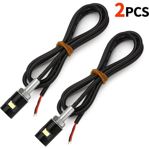2Pcs Car Motorcycle Number License Plate Lights 12V LED 5630 SMD Auto Tail Front Screw Bolt Bulbs Lamps Light Source