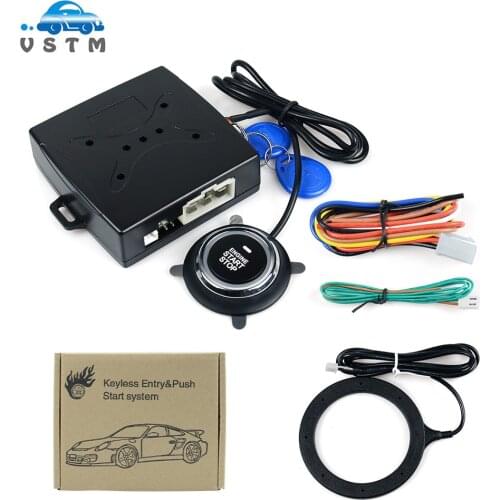 Anti-theft System Auto Car Alarm Start Stop Engine Starline Push Button RFID Lock Ignition Switch Keyless Entry System Starter