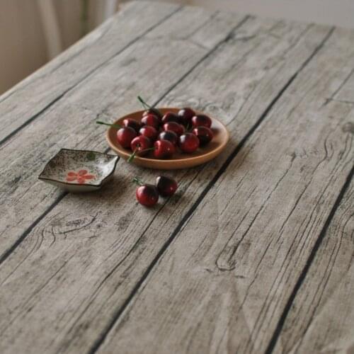 Printed Wood Grain Cotton Linen Rectangular Tablecloth Home Garden Party Decoration Square Table Cover Table Cloth 1003ZB
