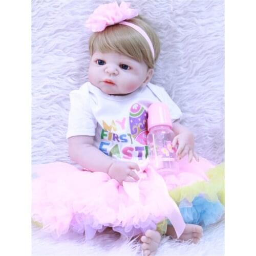 Bebe princes reborn 22" NPK full body silicone baby girl dolls for children gift new born fake baby dolls for children gift