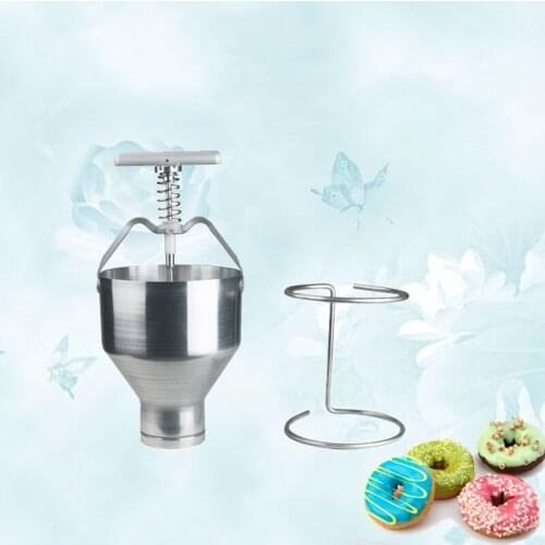 Stainless Steel Mini Manual Donut Making Machine Cake Donut Hopper with Stand Commercial Household Donut Molding Machine T-03