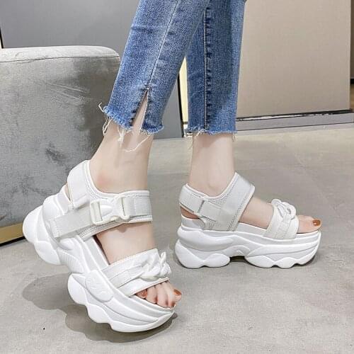 Pop Summer Wedges Sandals Nice Beach Slippers High Heel Sandals Women Casual Shoes Platform Chunky Shoes Sandals
