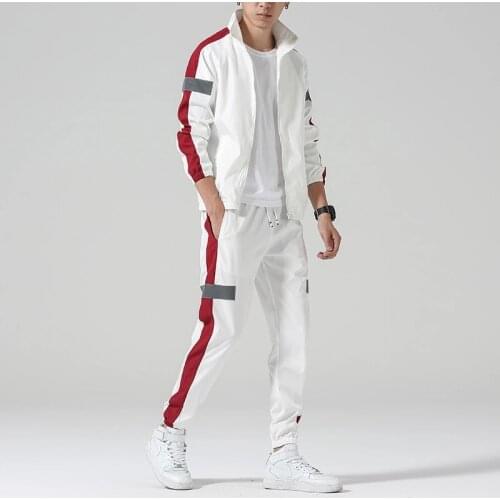 Men Sportswear Set Spring Autumn Hoodies Set Mens Tracksuit Patchwork Hip Hop Sweatshirt+pants Male Casual Two Pieces Track Suit