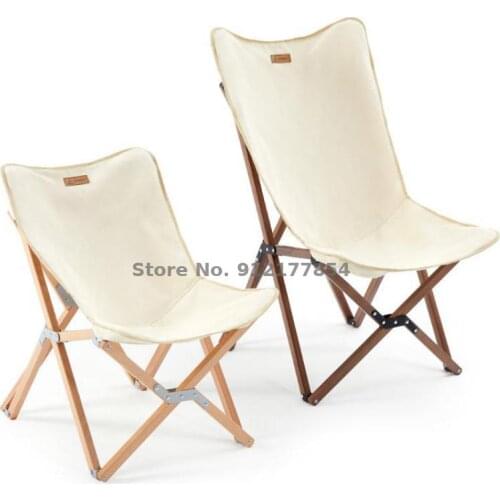 Outdoor Folding Chair Back Fishing Chair Portable Folding Chair Camping Super Light Stool Solid Wood Moon Chair