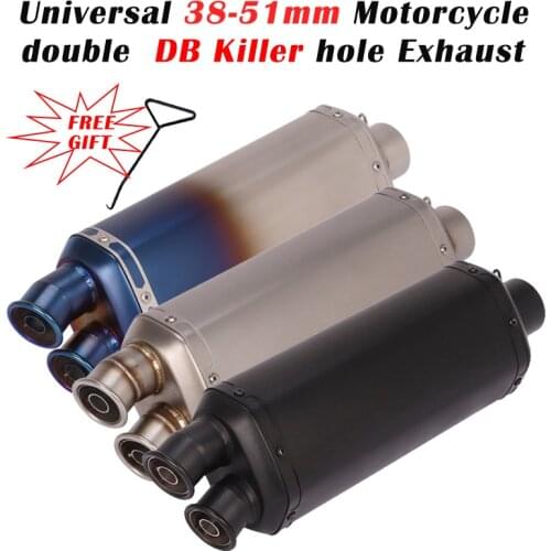 Universal Motorcycle Yoshimura Exhaust Pipe Escape Silencer Modified Double Hole Muffler DB Killer For Z900 MSX125 CB300R MT 03