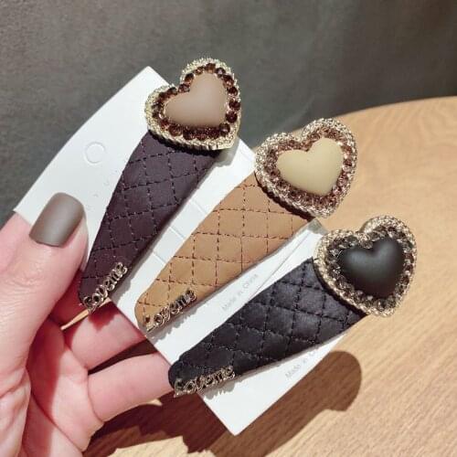 Womens Heart-shaped Diamond Hair Clip Luxurious Hair Accessories