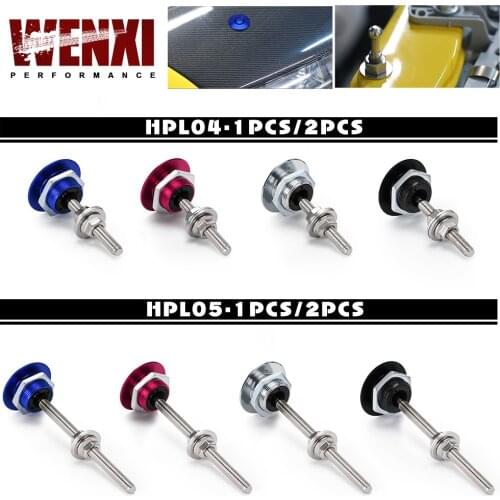 1.25" Universal Style Push Button Billet Hood Pins Lock Clip Kit For BMW ect Car Quick Pins WX-HPL04/05