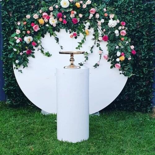 1 circle and 1 plinth ) White Mental acrylic backdrop wedding party decoration PVC backdrop yudao586