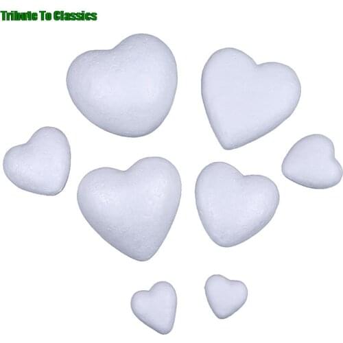 10Pcs Polystyrene Styrofoam Foam Heart-shaped Craft For Christmas Decoration New