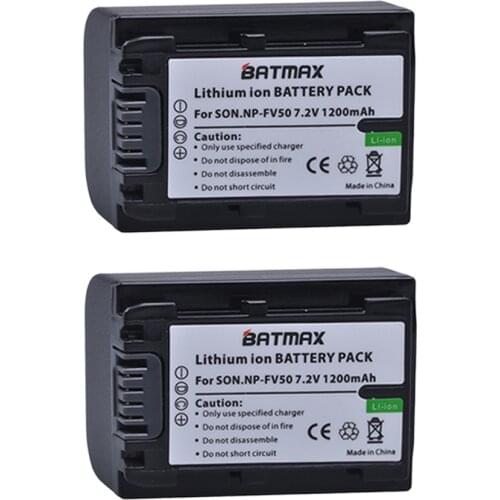 2PCS NP-FV50 NP FV50 Camera Battery for SONY HDR CX390 290E PJ510 820E 790E 660E XR260 CX700E PJ50E 30E SR68 CX180E VG10E