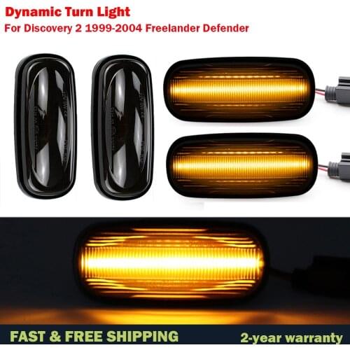 2Pcs LED Turn Signal Dynamic Sweep Side Marker Lamp Repeater Indicator Light For Discovery 2 99-04 Freelander Defender XGB000030
