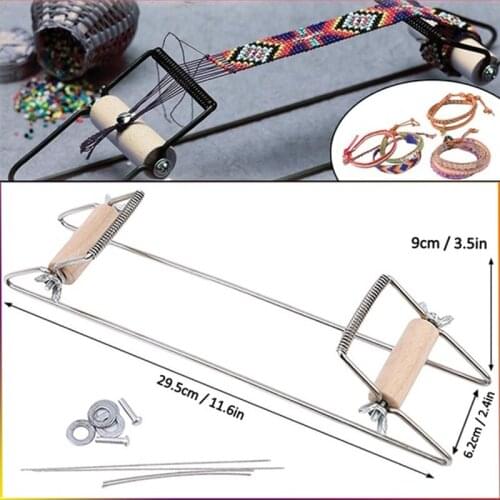 31.5cm Wood Weaving Beading Loom Set Jewelry Bracelets Necklaces DIY Handmade Knitting Machine
