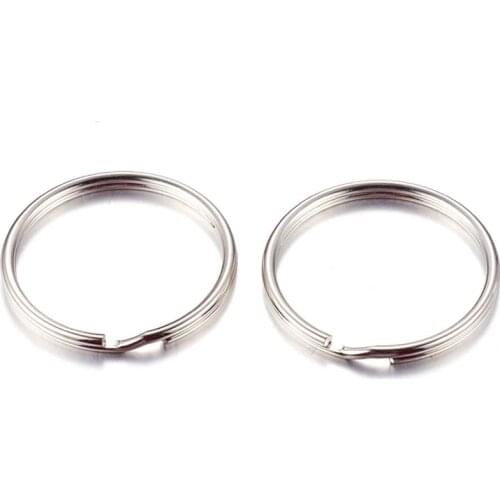 50pcs Platinum Plated Iron Split Key Rings Connectors Findings Fit Key Chains For Jewelry Making 35x3mm