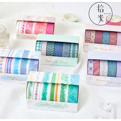 6 Rolls/box 6 Designs Ins Style Combination Tapes Series Scrapbook Washi Tape Journaling Hand Account DIY Deco Material
