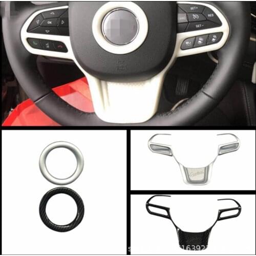 Car Steering wheel decal Cover Trim Sticker Carbon Fiber ABS Fit For Jeep Commander