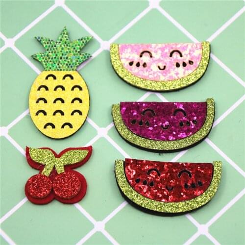 Glitter Paillette Fruit Strawberry/Pineapple/Watermelon Pads Patches Appliques for Craft Clothes Sewing Supplies
