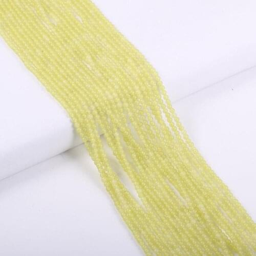 Natural Stone Beads Round Lemon Jadea Stone Loose Spacer Beaded for Jewelry Make DIY Bracelet Necklace Accessories Wholesale