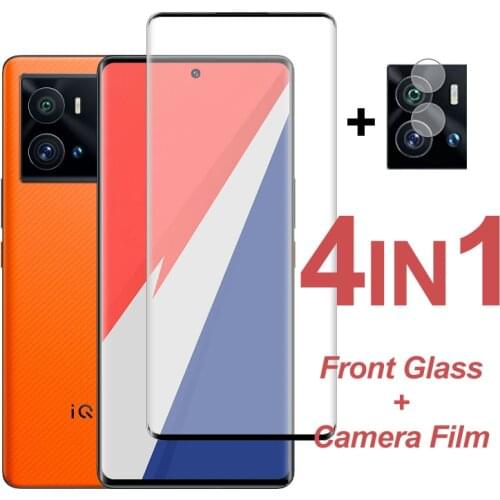 For ViVo IQOO 8 Pro Screen Protector Full Cover Curved Tempered Glass Protective Phone Camera Lens Film On For ViVo IQOO 8 Pro
