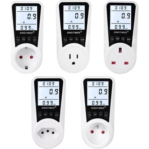 Electricity Usage Monitor Digital Wattmeter AC Power Meter 110V-230V Energy Meter Socket Power Monitor EU/US/UK/BR Plug