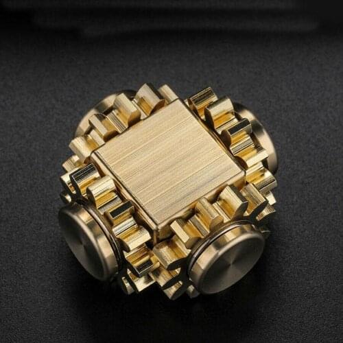 Fingertip Gyro Gear Linkage Cube Pure Coppers Finger Feelings Decompression Gift Gyro Mechanical Toy Craftsman Adult C1W9