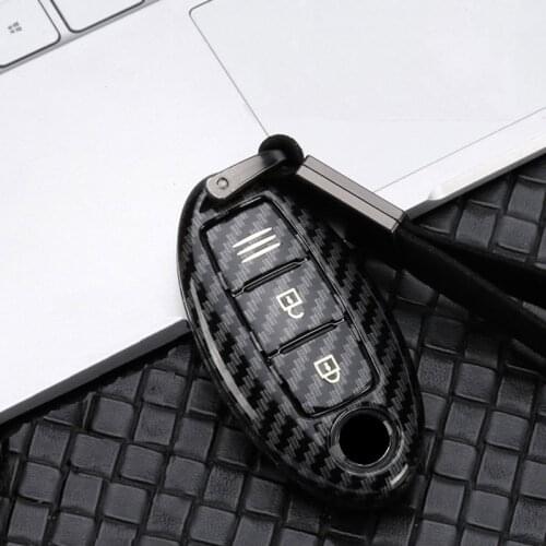 NewABS Carbon Fiber Glossy label Car Key Case For Nissan Qashqai J10 J11 X-Trail t31 t32 kicks Tiida Pathfinder Murano Note Juke