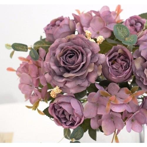 Hibiscus Rose Artificial Flower Home Decoration Wedding Decoration Table Wine Cabinet Display Rose Fake Flower