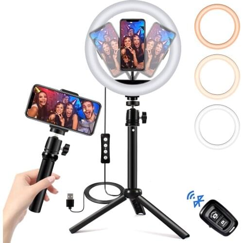 Ring Light with Tripod Stand LED Lighting Lamp with Phone Holder Circle Light for Photography Live Stream Makeup YouTube Video