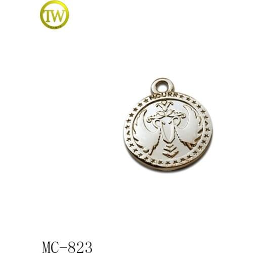 MC823 custom embossed logo metal jewelry charm tag for bracelet/necklace