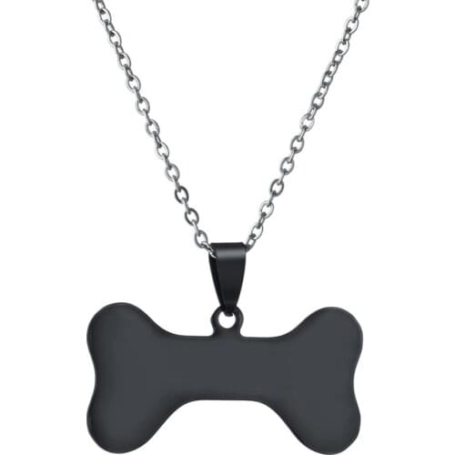 Fashion Cartoon Black Bone Necklace Women Men Personality Dog Pet Lovers Necklaces Hip Hop Couple Friends Gift Pendant