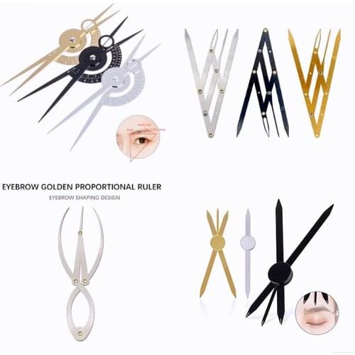 Stainless Steel Microblading Balance Positioning/Equidistant Eyebrow Mapping Ruler Golden Ratio Ruler Measurement Tool