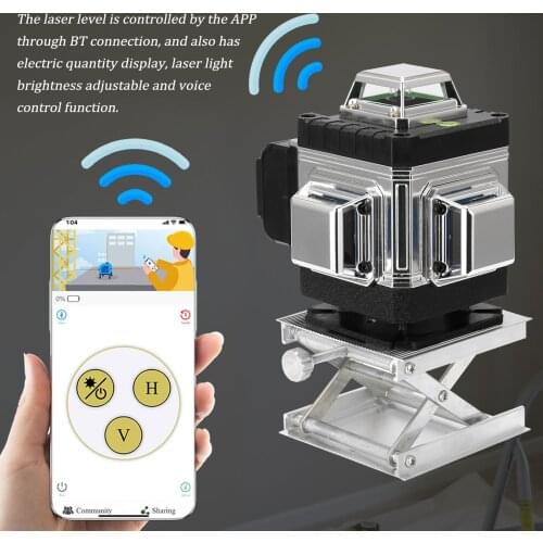 16 Lines Laser Level 360° Self-leveling Leveling Tool Omnidirectional Ground Wall Sticker with Vertical Horizontal Oblique Line