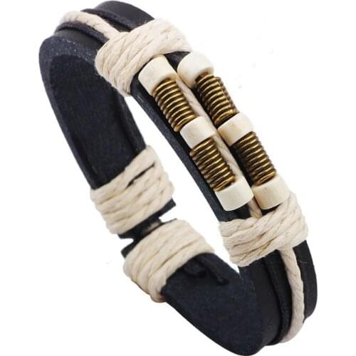 New Arrival Personality Handmade Braid Rope Bracelets Adjustable Leather Charm Bracelet For Women Men Popular Jewelry