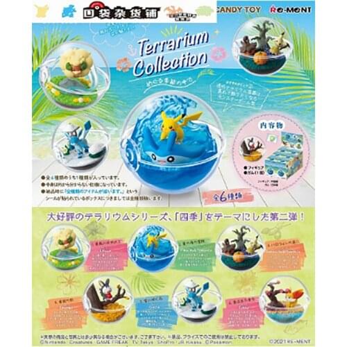 Pokemon Terrarium Collection CANDY TOY Pikachu Glaceon Mimikyu Fennekin 6 Kinds Cute Action Figure Ornament Toys Birthday Gifts