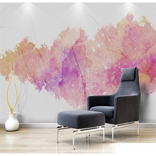 Custom 3d stereoscopic minimalist modern wallpaper nordic simple abstract watercolor ink smoke background decoration wallpaper