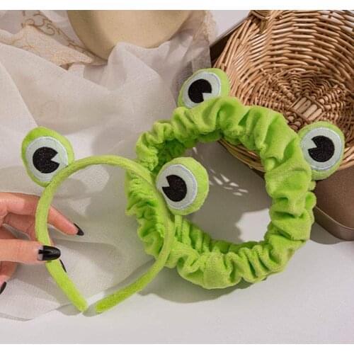 2 Pcs/Set Frog Headband Cute Eye Frog Headband Green Funny Hair Band Girls Turban Headbands Women Hair Accessories