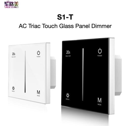 S1-T AC Triac Touch Glass Panel Dimmer Brightness Slide Leading Edge or Trailing Edge Wireless Remote Control SkyDance