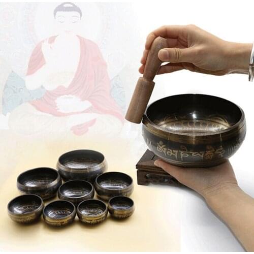 Tibetan Singing Bowl Himalayan Buddhist Yoga Meditation Percussion Copper Sound Therapy Nepal Handmade Singing Bowl Gift