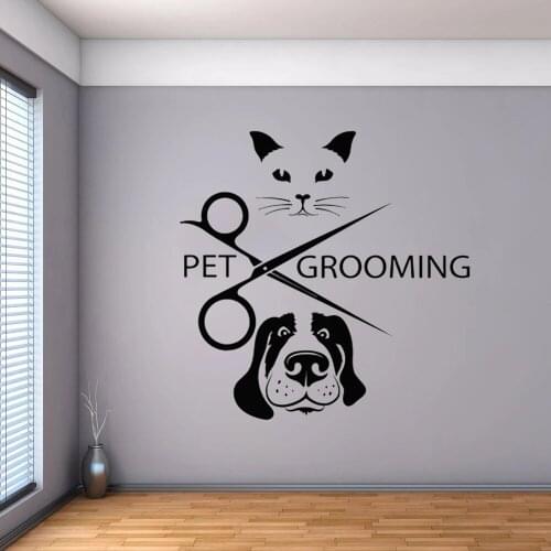 Vinyl Wall Sticker Pet Shop Logo Wall Decal Best Friend Animals Wall Mural Pets Salon Decoration Dog Cat Pet Wallpaper PH03