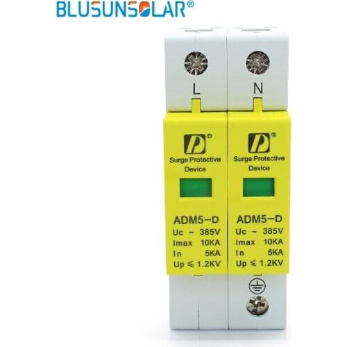 50 pieces / lot High Quality Din Rail 35mm Lightning Surge Protection Device 10KA 2P 385V Surge Protector