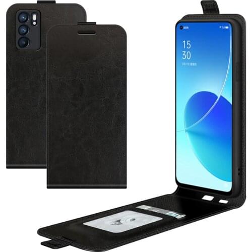 For OPPO Reno 6 5G Case Flip Leather Cases For OPPO Reno 6 5G High Quality Vertical Wallet Leather Case For OPPO Reno 6 5G
