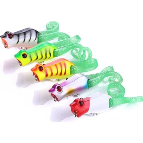 10pcs top water popper frog fishing lures 5.5CM 10.2G plastic protein Froglure pike bass fishing baits pesca fishing tackles