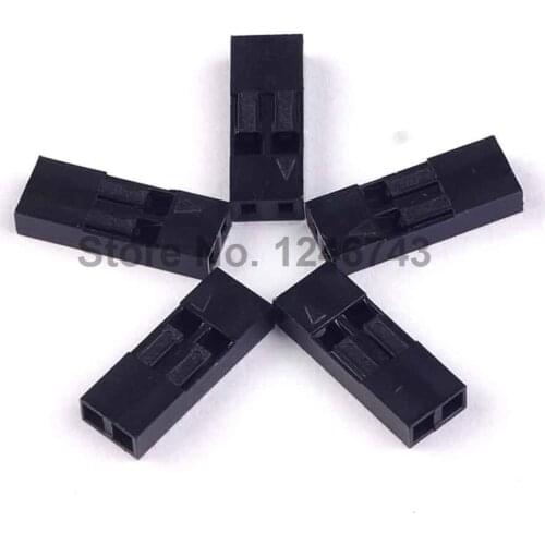 100PCS 2.54mm 2Pin 2P Dupont Connector Dupont Plastic Shell Plug Dupont Jumper Wire Cable Pin Header
