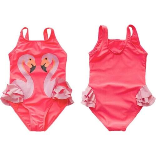 2020 Bikinis Kids Baby Girls Cute Swimwear Swimsuit One-piece Pattern Lovely Ruffle Tanikinis Bathing Suit Swimming Beach Wear