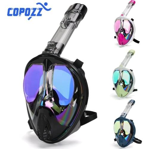 2020 Full Face Diving Mask Plating Underwater Scuba Anti Fog Goggles Wide View Snorkeling Mask Diving Equipment for Adult