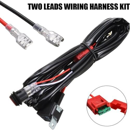 Car LED Light Bar Wiring Harness Kit 40A Relay On-off Waterproof Switch Red 2 Lead Fuse For Truck Off Road SUV