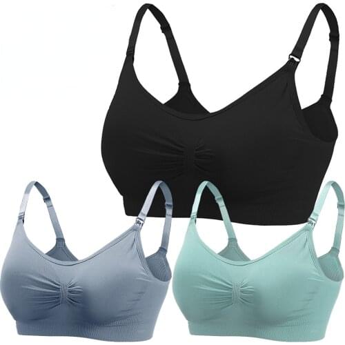 3PC Maternity Bra Fitness Bras Sports Bra-Padded Seamless High Impact Support for Yoga Workout Fitness Sexy Ladies Underwear