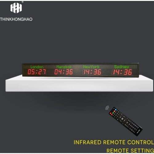 Multiple time zone clock/LED world time clock 4 cities world time clock