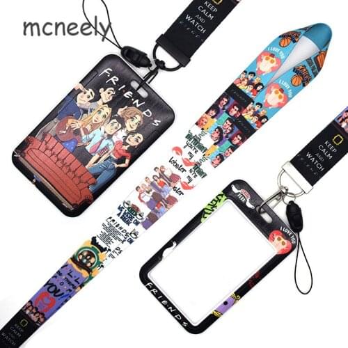 Women Men FRIEND ID Credit Bank Card Holder Students Bus Card Case Lanyard Child Visit Door Identity Badge Cards Cover Wristband