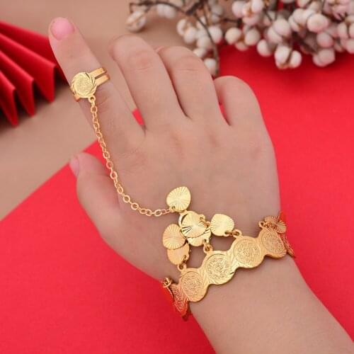 Baby Coin Bangles For Kids Child Baby Dubai Child Coin Bracelets Ethiopian Bangles African Jewelry Children Gifts Free Size