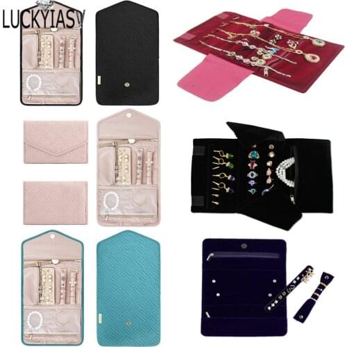 Travel Jewelry Organizer Roll with Zipper Pockets Hanging Jewelry Roll Bag Case for Rings, Earrings with Separate Compartments